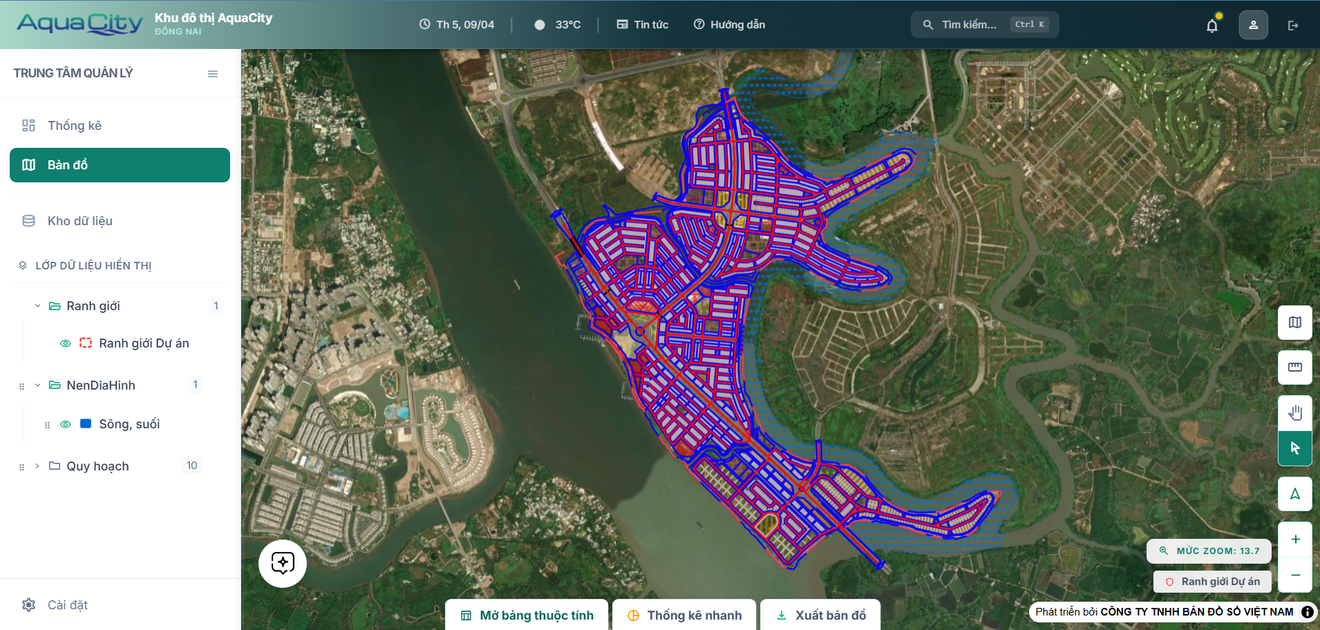Webgis Khu dân cư Aquacity